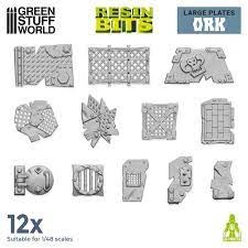 3D printed set - Large Ork plates - Green Stuff World